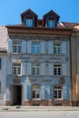 Beautiful house facades in FreiburgÃ¢â¬Ës old town. Baden Wuerttemberg, Germany,